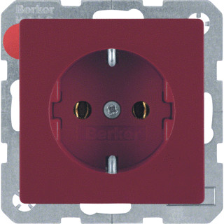 Berker Q.1 wandcontactdoos inbouw (stucwerk) ra 1V rood