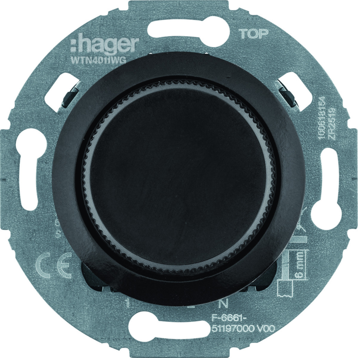 Hager Serie 1930 Bijpost Voor universele draaidimmer comfort, serie 1930, zwart