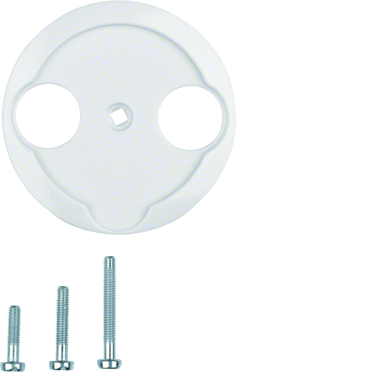 Hager Serie 1930/Glas Afdekking Antennecontactdoos 2 uitsparingen, serie 1930/glas, polarwit