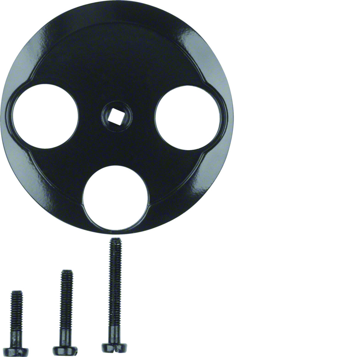 Hager Serie 1930/Glas Afdekkking Antennecontactd. 2(3) uitsparingen, serie 1930/glas, zwart