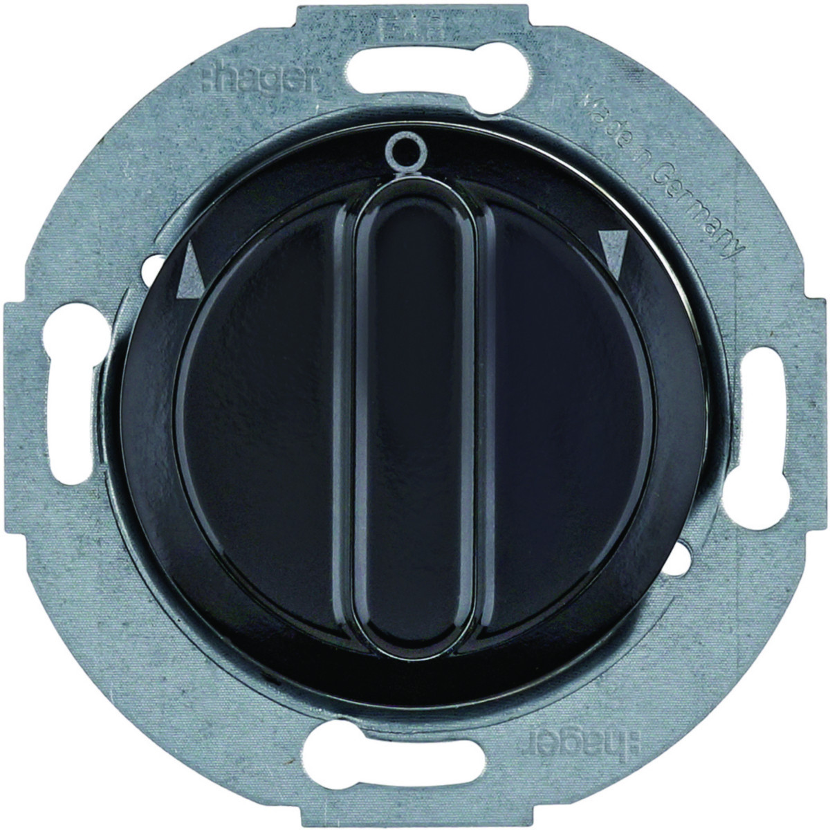 Hager Serie 1930/Glas Jal.-draaischak. 2-polig met knop, serie 1930/glas, zwart