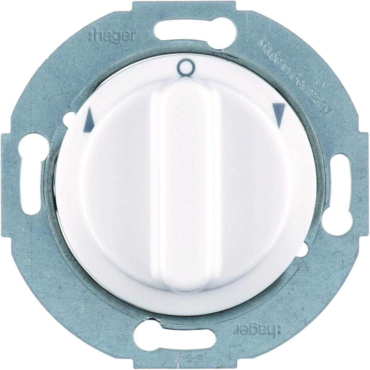 Hager Serie 1930/Glas Jaloezie-Draaischakelaar 1-polig met knop, serie 1930/glas, polarwit