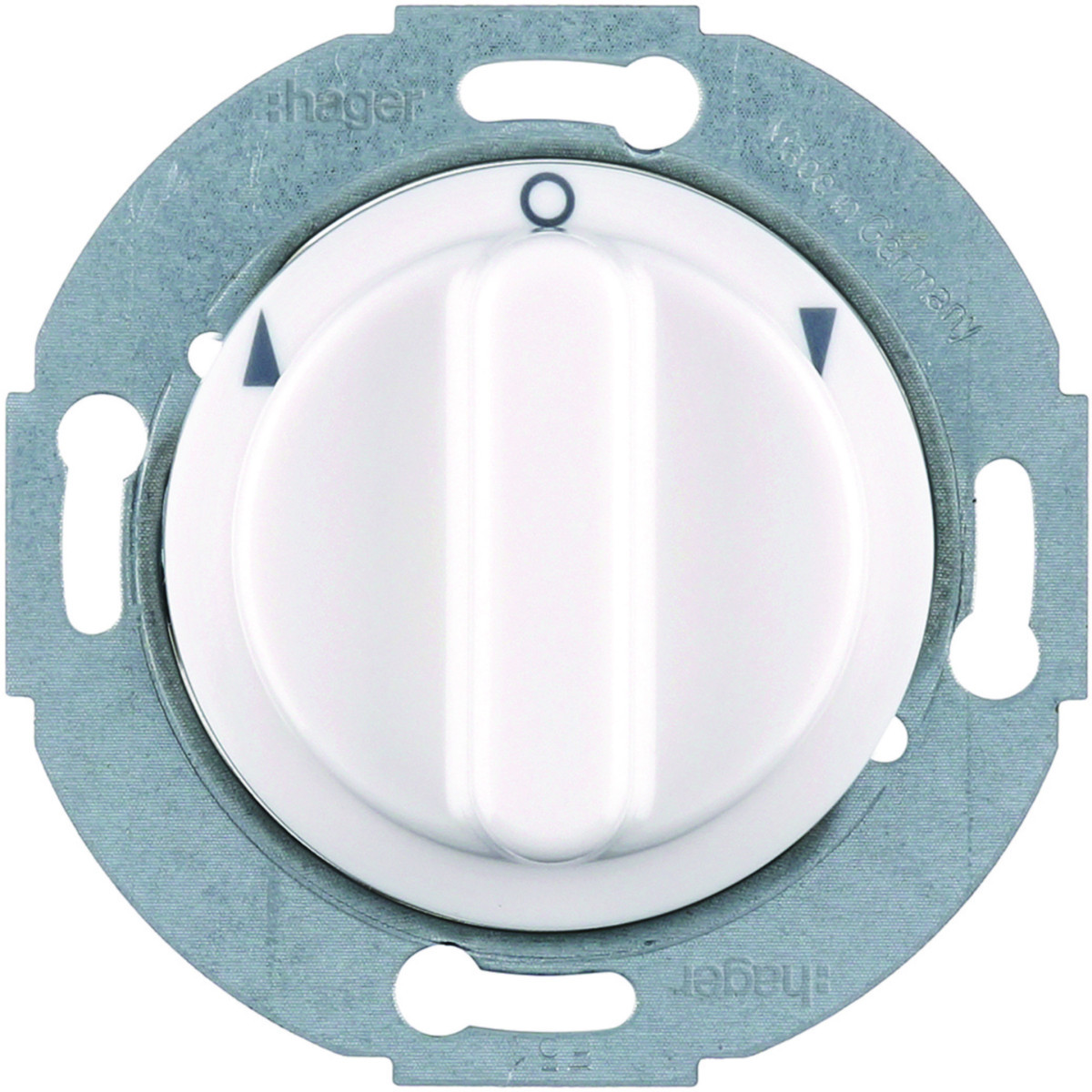 Hager Serie 1930/Glas Jaloezie-Draaischakelaar 2-polig met knop, serie 1930/glas, polarwit