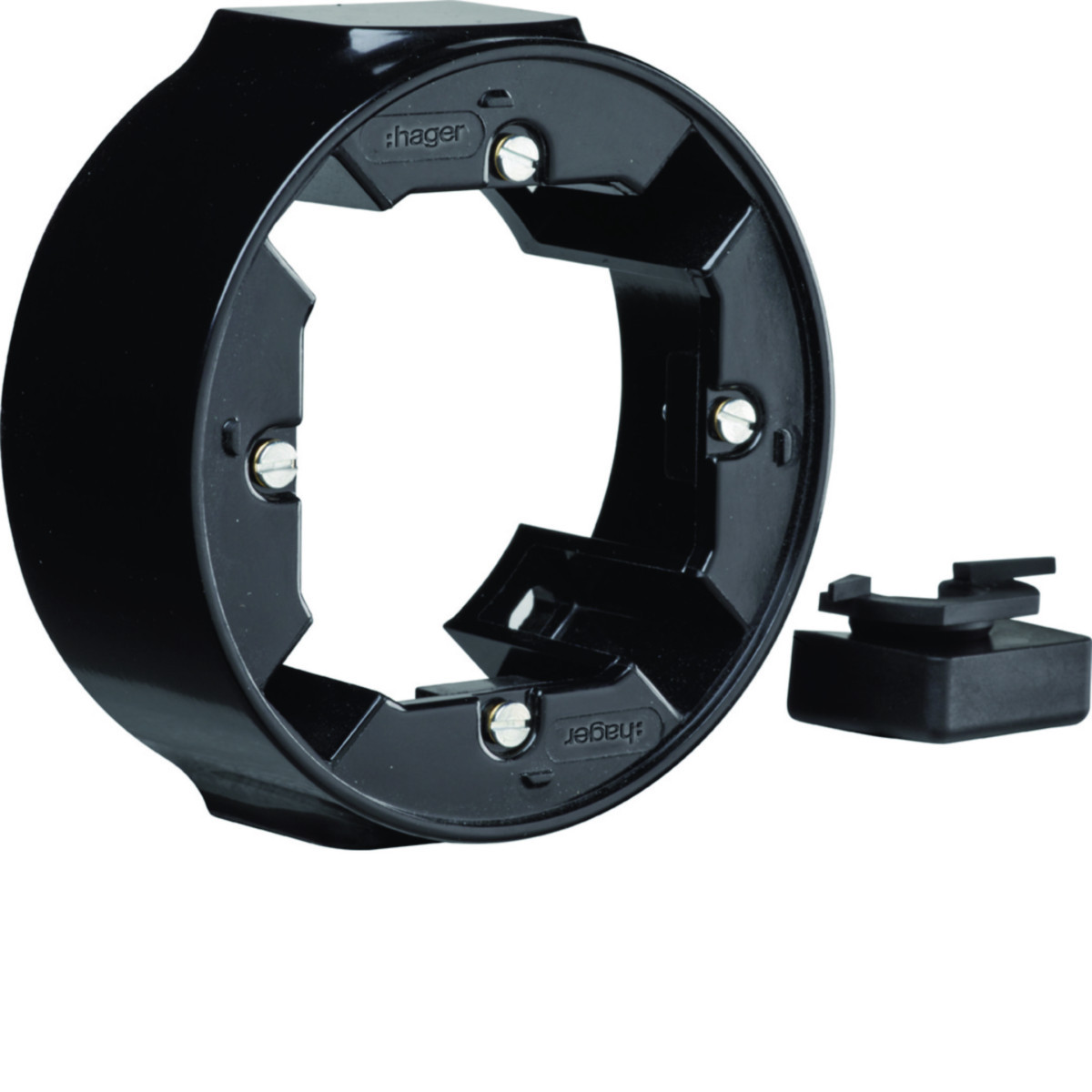 Hager Serie 1930 Opbouwbehuizing 1-V, serie 1930, zwart