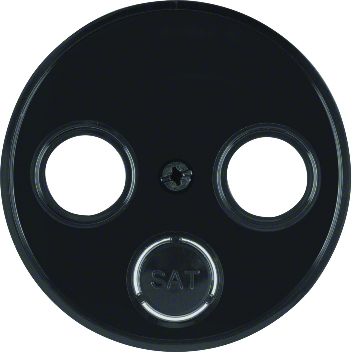 Hager Serie R.classic Afdekking Antennecontactdoos 2(3) uitsparingen, R.1/R.3/R.8, zwart