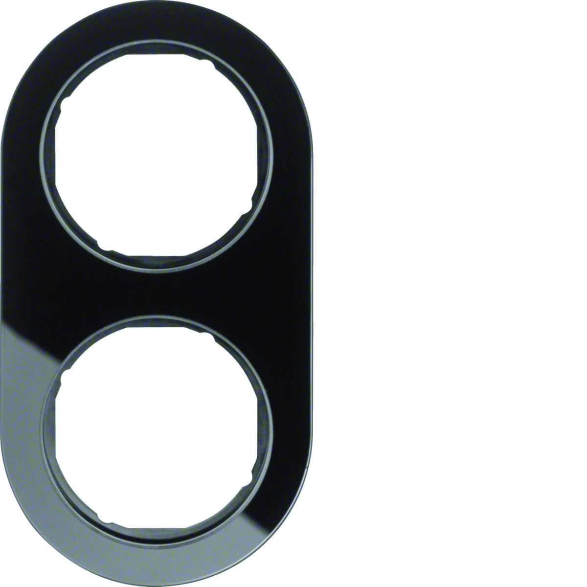 Hager Serie R.classic Afdekraam 2-V, serie R.classic glas zwart