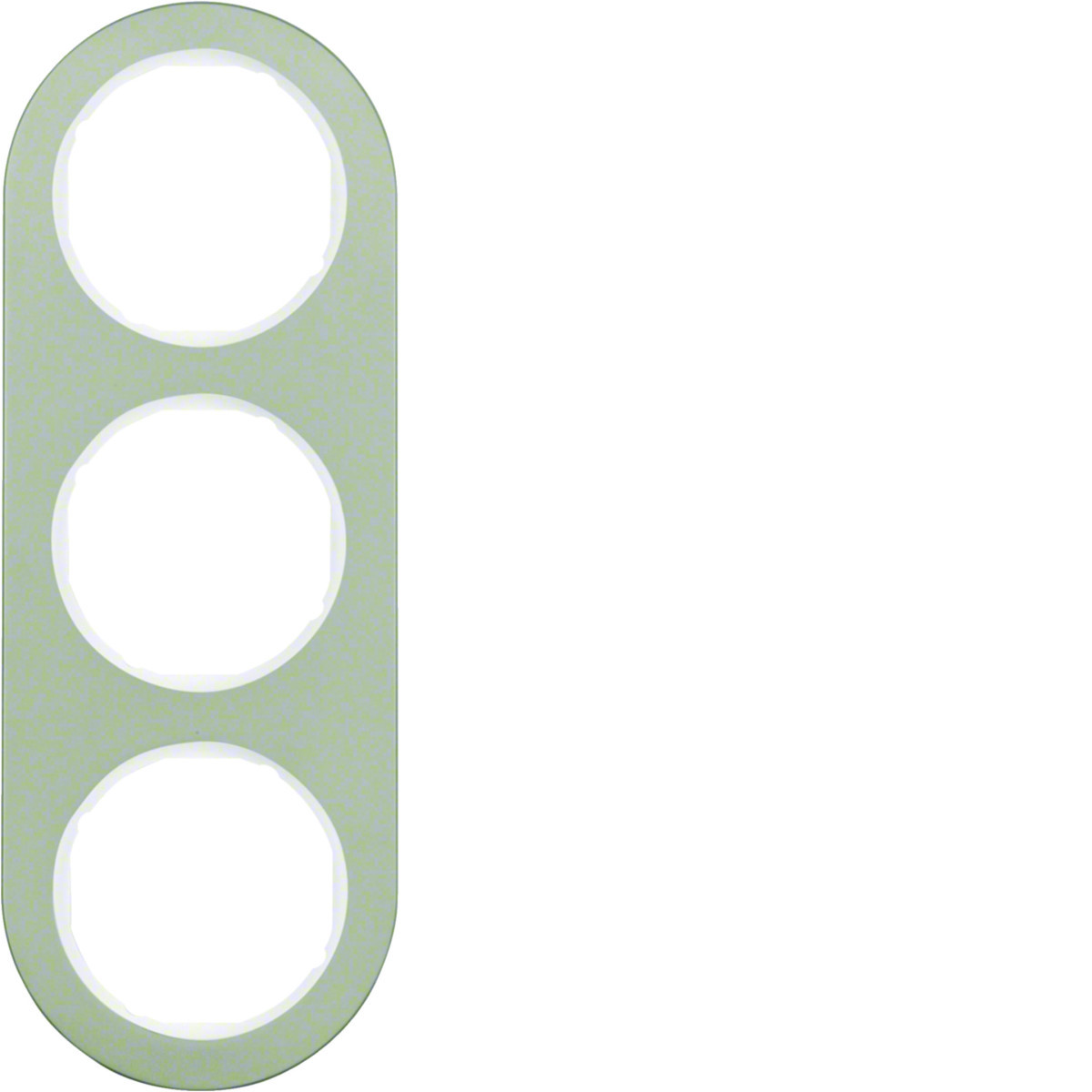 Hager Serie R.classic Afdekraam 3-V, serie R.classic, edelstaal/polarwit