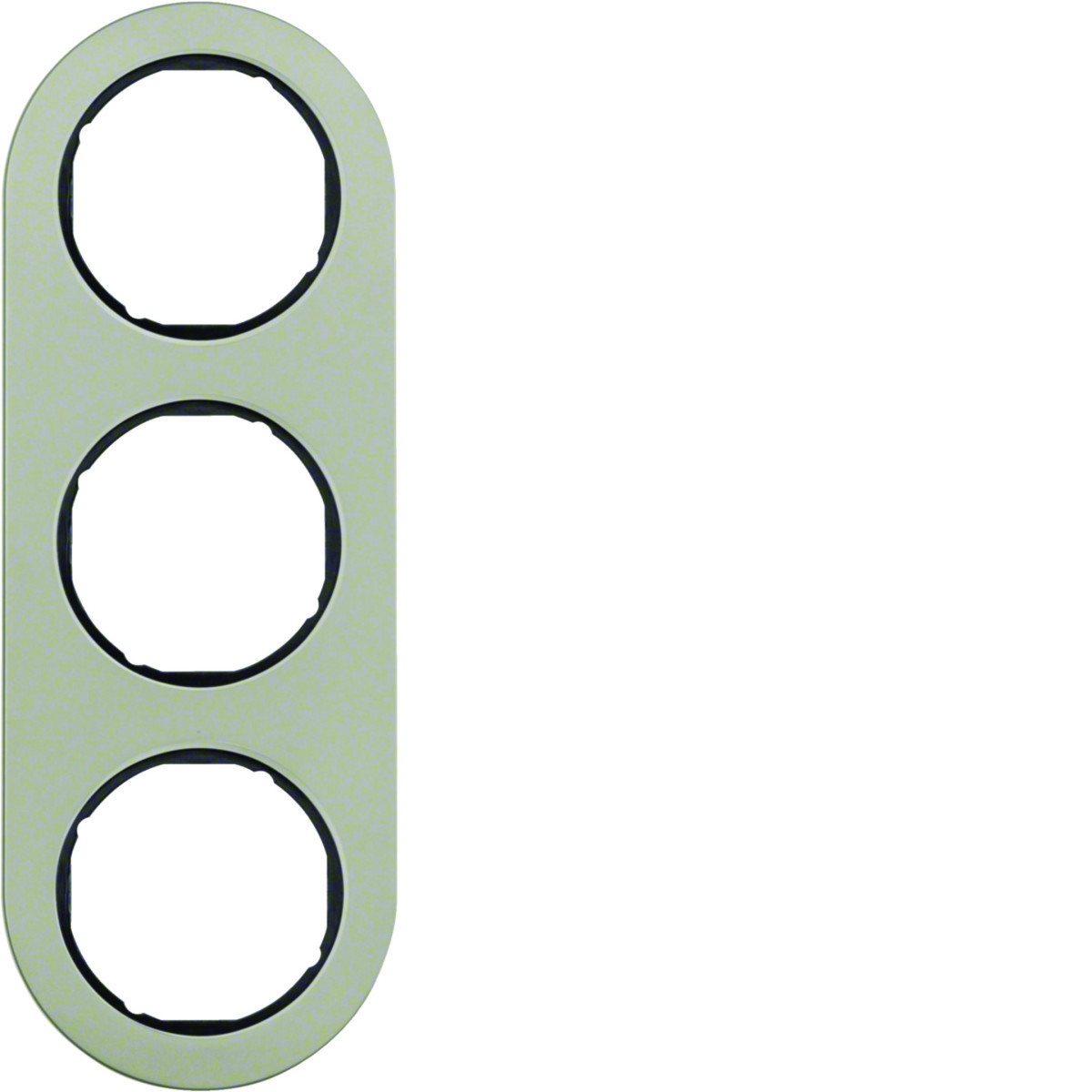 Hager Serie R.classic Afdekraam 3-V, serie R.classic, edelstaal/zwart