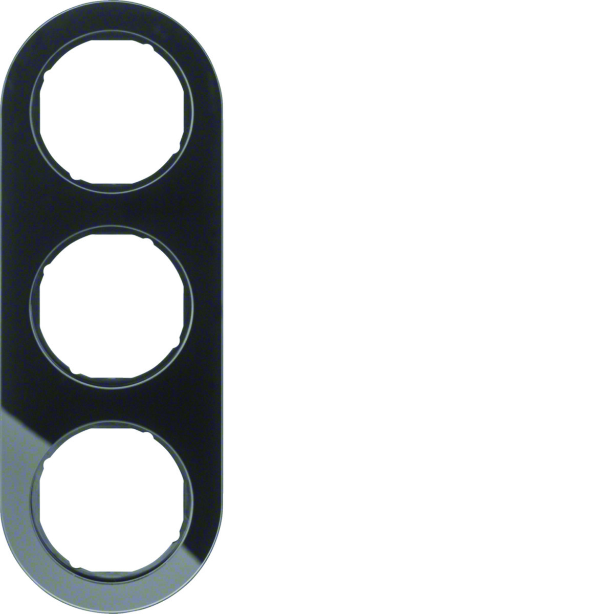 Hager Serie R.classic Afdekraam 3-V, serie R.classic glas zwart