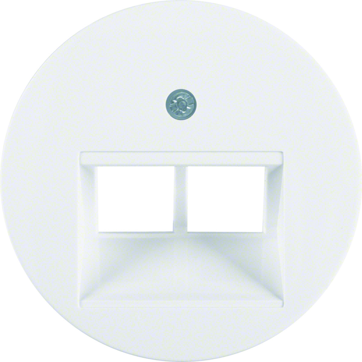 Hager Serie R.classic Centraaldeel RJ-datacontactdoos 2-V met 45°-uitgang, R.1/R.3/R.8 P.wit