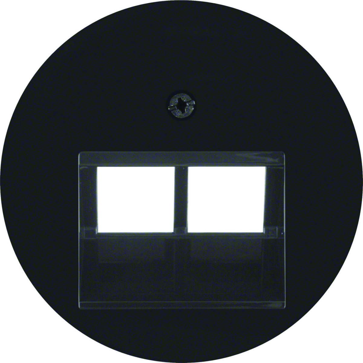 Hager Serie R.classic Centraaldeel RJ-datacontactdoos 2-V met 45°-uitgang, R.1/R.3/R.8 zwart