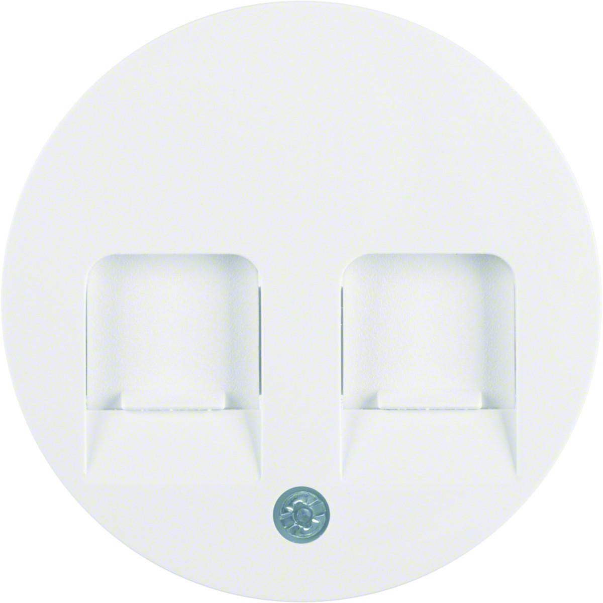 Hager Serie R.classic Centraaldeel RJ-datacontactdoos 2-V met stofsch. R.1/R.3/R.8, polarwit