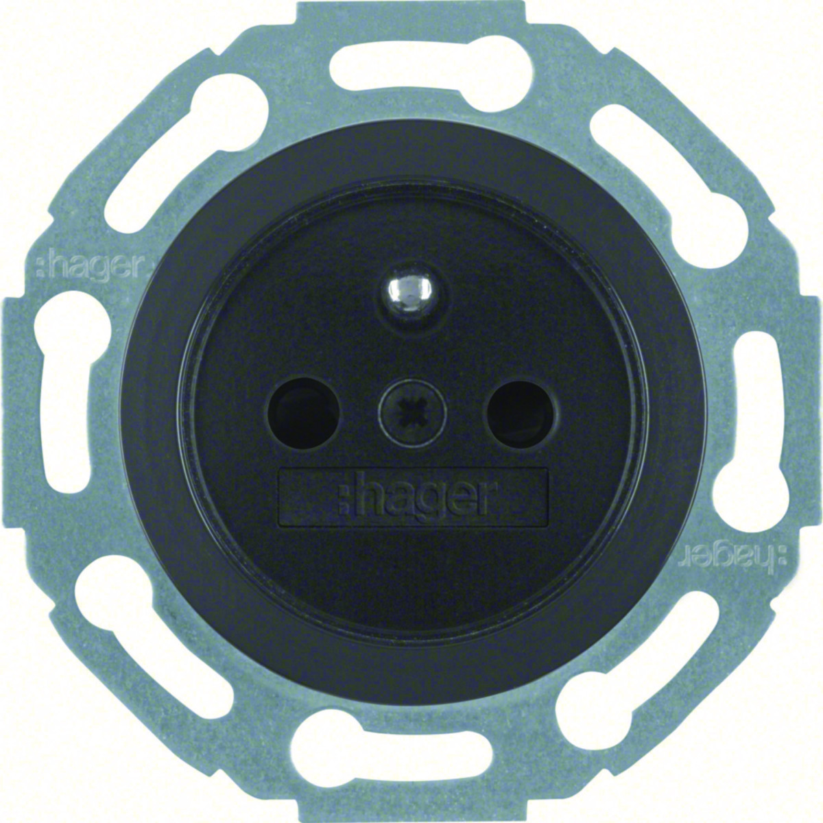 Hager Serie R.classic WCD Penaarde, verhoogd aanraakveilig, schroef, serie 1930/glas, zwart