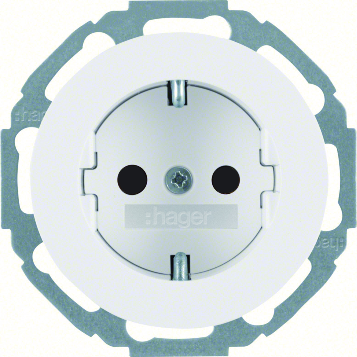 Hager Serie R.classic WCD Ra, verhoogd aanraakveilig, steek, serie R.classic, wit