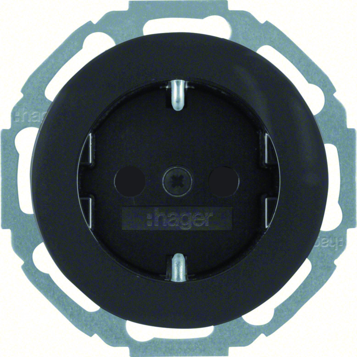 Hager Serie R.classic WCD Ra, verhoogd aanraakveilig, steek, serie R.classic, zwart