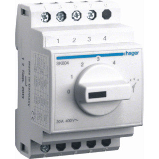 Hager Stappenschakelaar 4 standen+uitstand 20 A 400 V