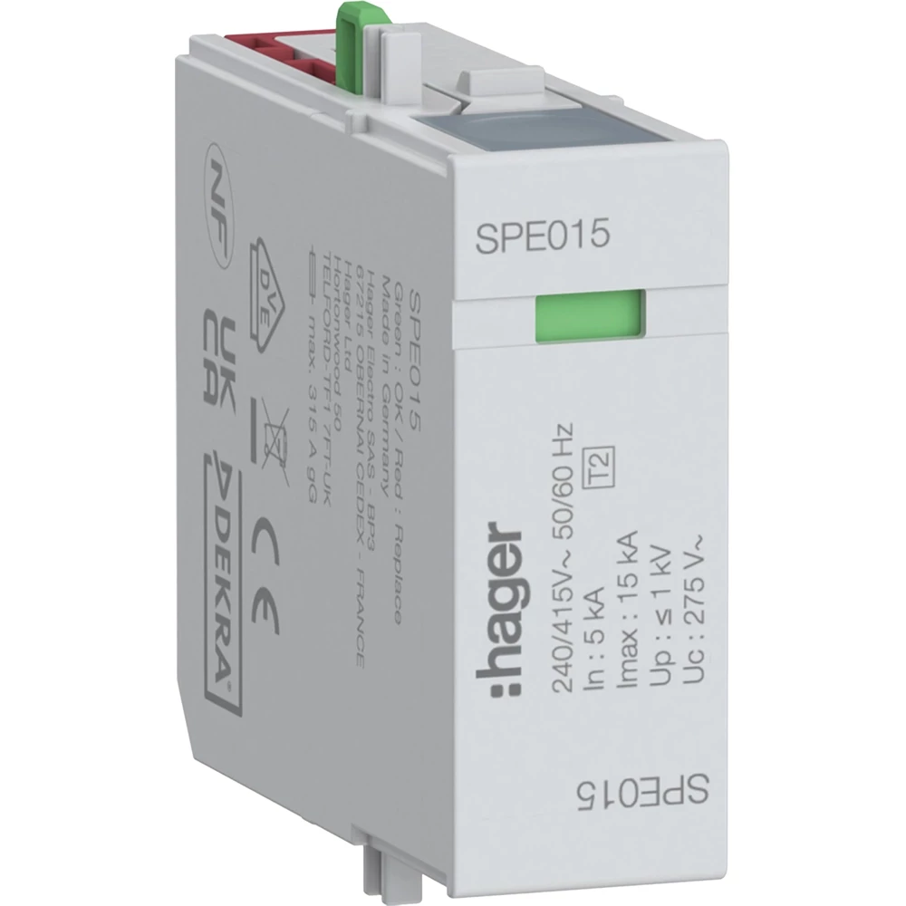 Hager Steekelement L-N uc 275 V imax 15 ka up 1,35 KV