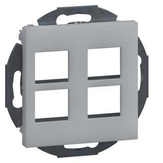 Hager Tehalit Draagplaat 4V multimedia/data keystone 19,9x14,8 MM, incl. CPL., alu