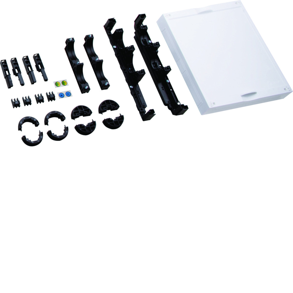 Hager Univers N Bouwsteen, 300x250 MM, met 2-polige raildrager pe/ N, draaibaar