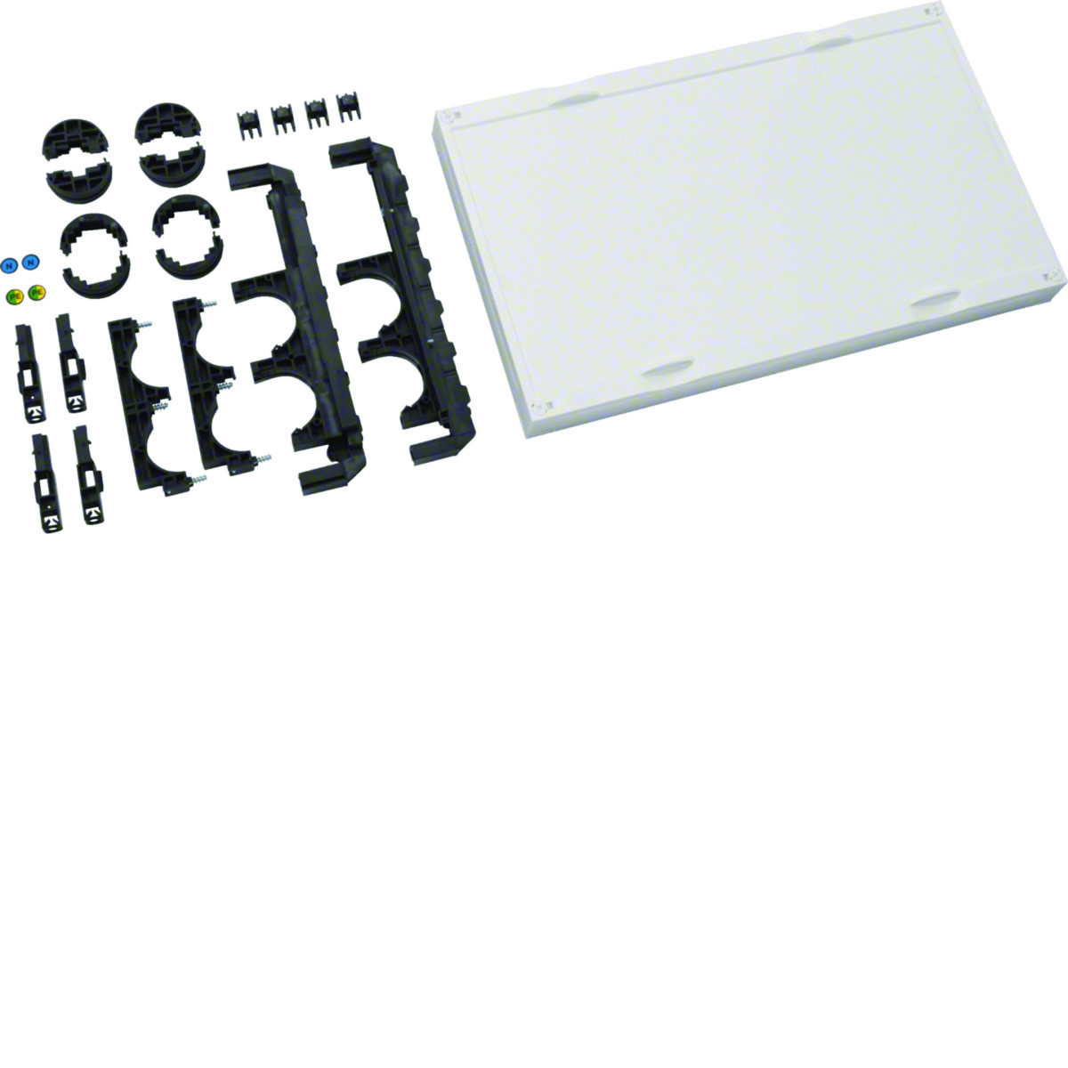 Hager Univers N Bouwsteen, 300x500 MM, met 2-polige raildrager pe/ N, draaibaar