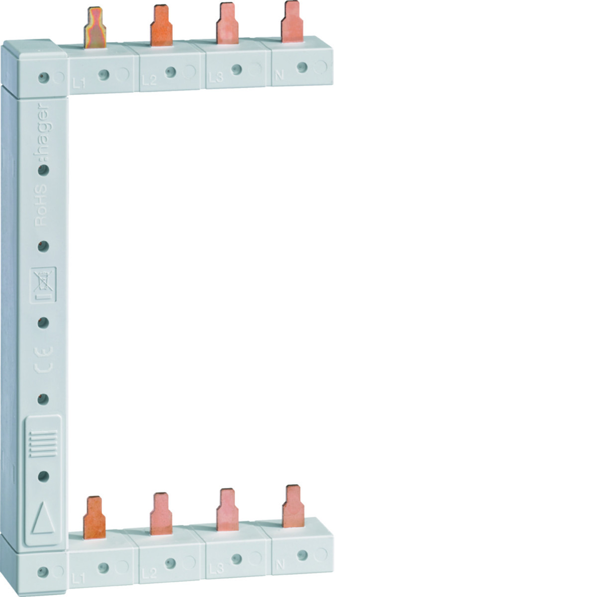 Hager Verticale Kamrail 63 A 3P+N 2-rijen links/rechts 125 MM