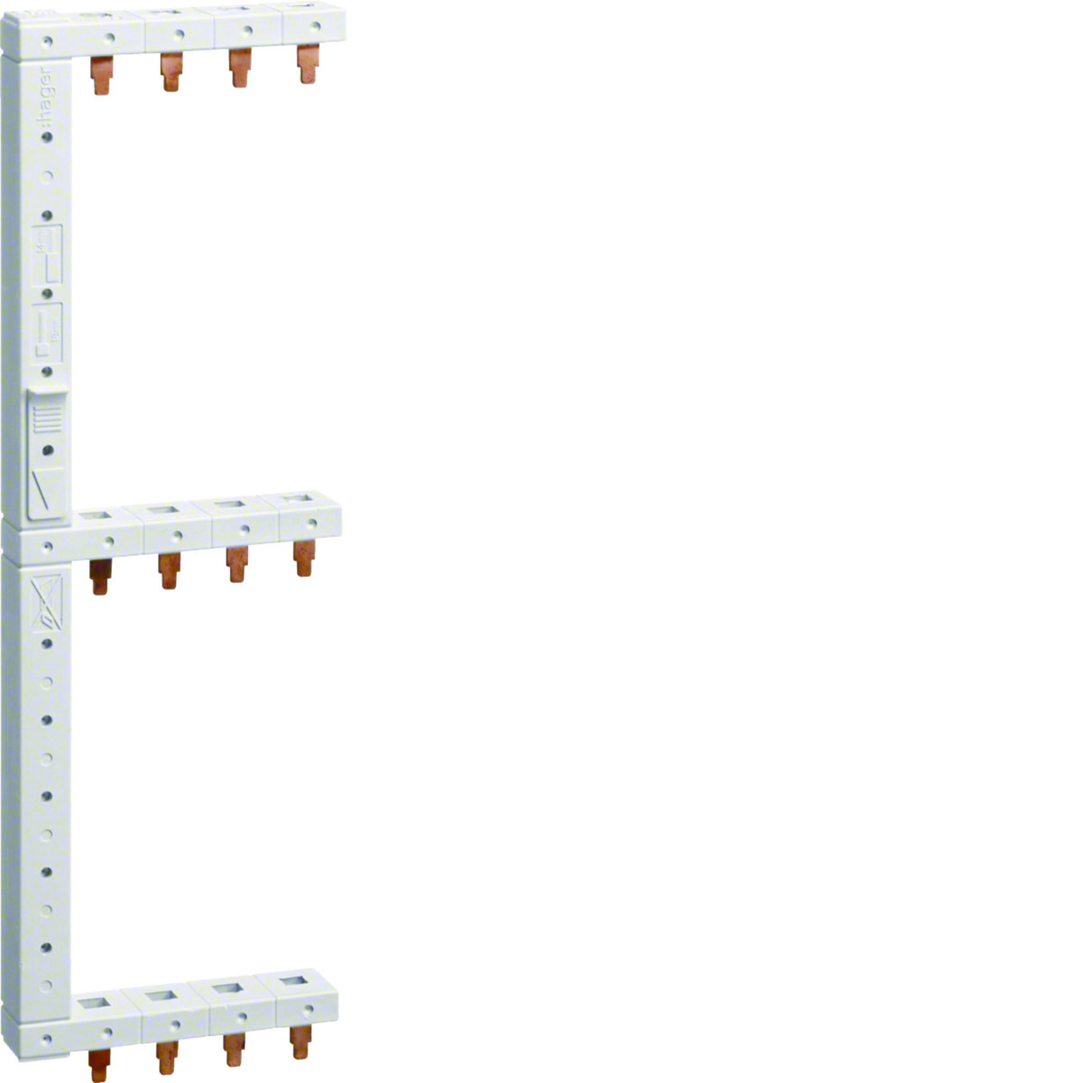 Hager Verticale Kamrail 63 A 3P+N 3-rijen links 125 MM