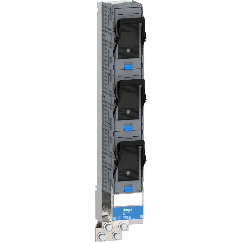 Hager Vertigroup GR. 3, 1-polig schakelend met 2 X M12-aansluiting, RVS, 1000 A