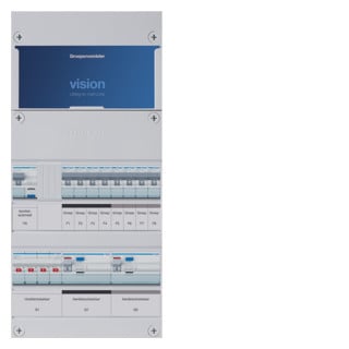 Hager Vision 8-Groepenverdeler HS, 2 X als 4-polig 30 ma +a, 3-fase Hager Vision 8-Groepenverdeler HS, 2 X als 4-polig 30 ma +a, 3-fase