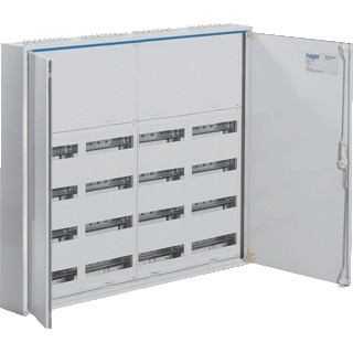 Hager Opbouwverdeler met afdekplaat 192 modulen ip44 staal 48 module