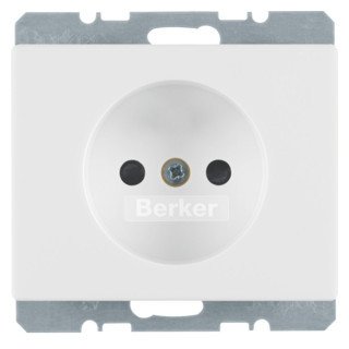 Hager Berker Arsys wandcontactdoos zonder randaarde polarwit glanzend