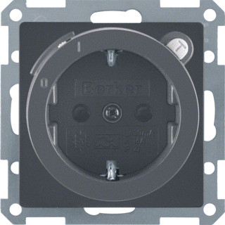 Berker Q.1 wandcontactdoos inbouw (stucwerk) ra 1V KV antraciet