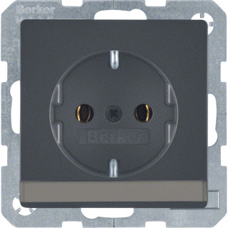 Berker Q.1 wandcontactdoos inbouw (stucwerk) ra 1V antraciet