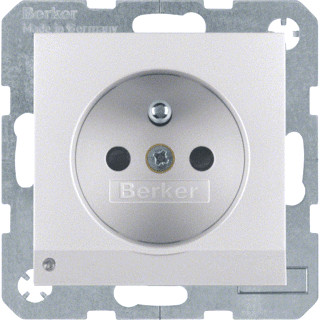 Berker S.1 wandcontactdoos inbouw (stucwerk) ra 1V KV aluminium