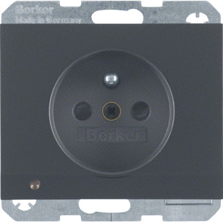 Berker Wandcontactdoos inbouw (stucwerk) ra 1V KV antraciet