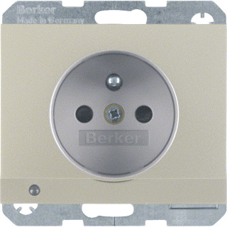 Berker Wandcontactdoos inbouw (stucwerk) ra 1V KV roestvaststaal ( RVS )