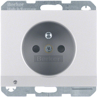 Berker Wandcontactdoos inbouw (stucwerk) ra 1V KV aluminium