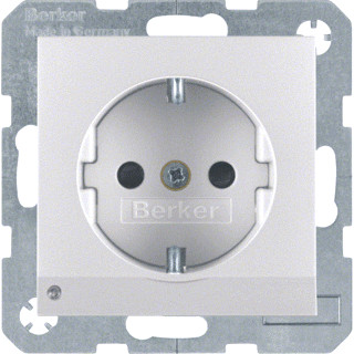 Berker S.1/B.3/B.7 wandcontactdoos inbouw (stucwerk) ra 1V KV aluminium