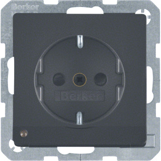 Berker Q.1 wandcontactdoos inbouw (stucwerk) ra 1V KV antraciet