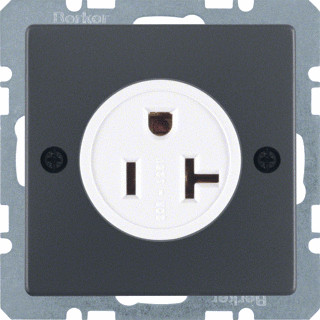 Berker Q.1 wandcontactdoos inbouw (stucwerk) nema 1V antraciet