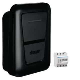 Hager witty Witty Plus socket met flow emc xem470 bundel (laadst. 22 KW mid ocpp)