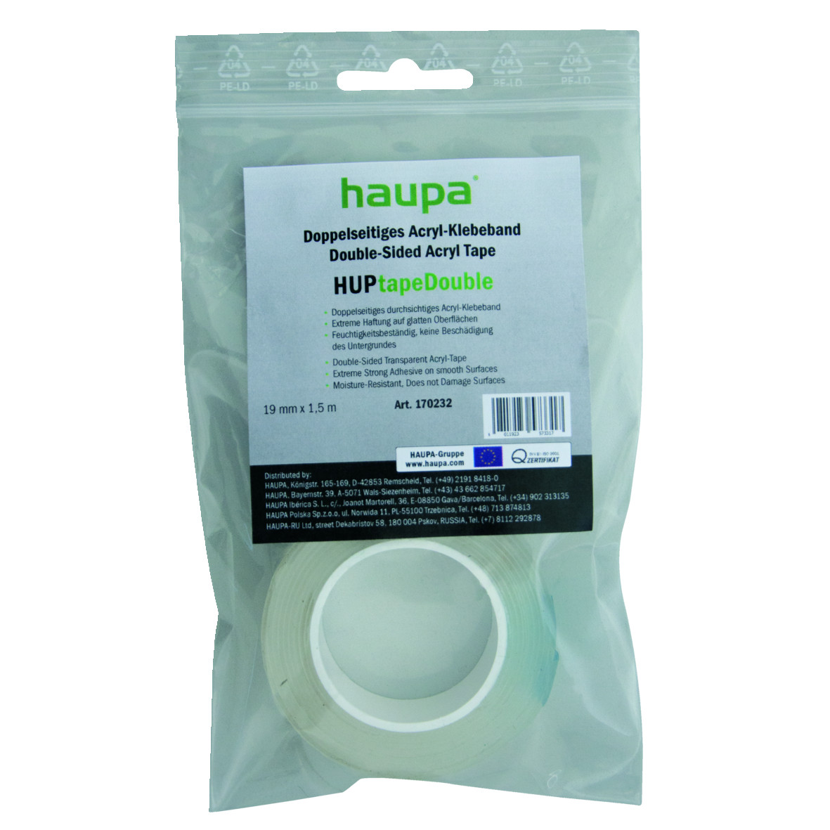 Haupa Dubbelzijdige Acryl plakband huptapedouble