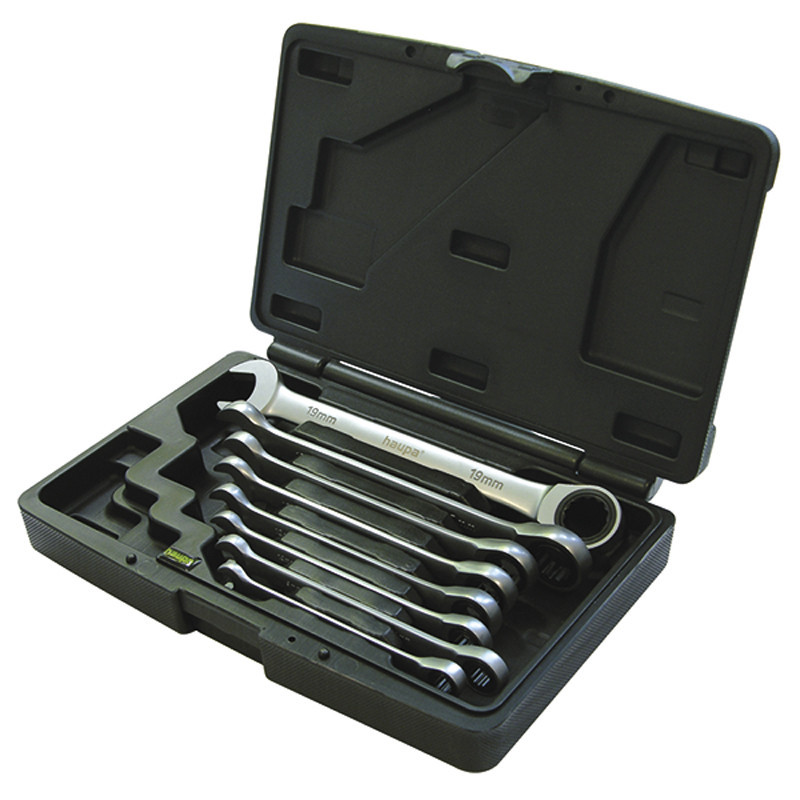 Haupa Set Ring-/steeksleutels met ratelfunctie