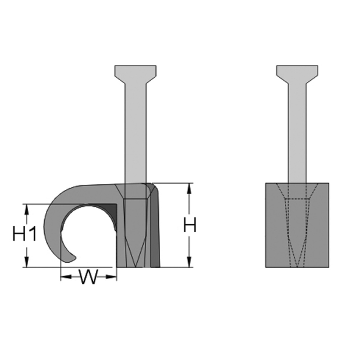 Haupa Spijkerclips Voor ronde kabels