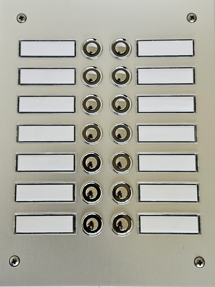 Have-Digitap Intercom buitenpost Beldrukpaneel Breed inbouw met 14 dubbel verchroomde beldrukkers