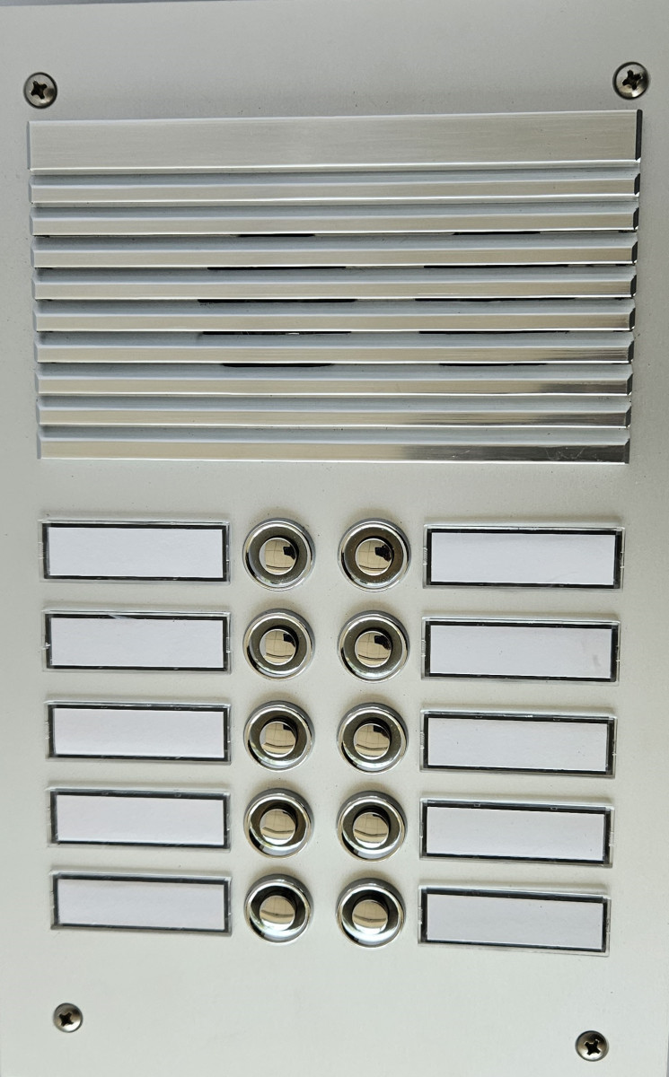 Have-Digitap Intercom buitenpost Deurluidspreker Inbouw met 10 dubbel verchroomde beldrukkers