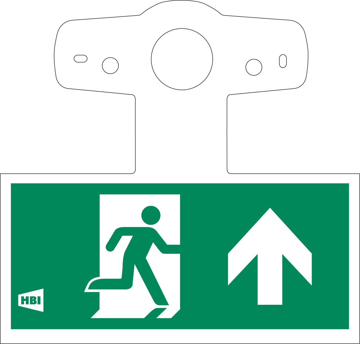 HBI Serie 200 Polarem 200 pictoplaat wand pijl rechtdoor iso7010