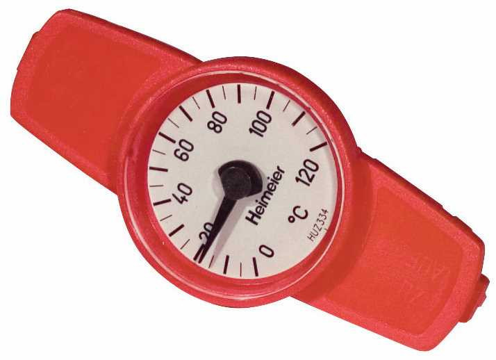 Heimeier Kogelafsluiter Globo Thermometer DN10-32, rood