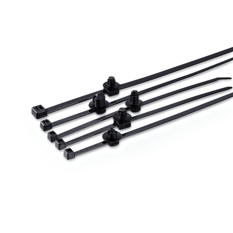 HellermannTyton 2-Delige bevestigingsband voor ronde gaten, binnenvertand, Ø20,0MM, ZW