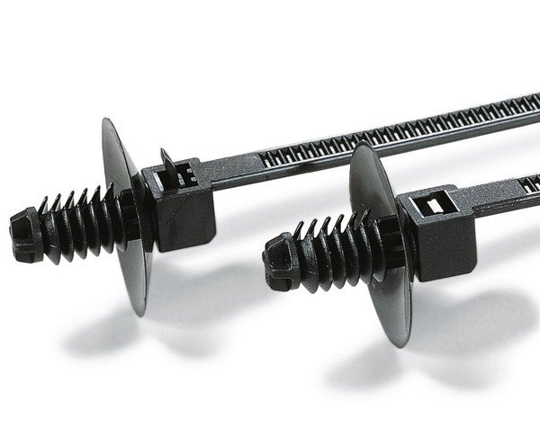 HellermannTyton Bevestigingsband Met lamelvoet en schotel 170x5,0 zwart hersluitbaar Z