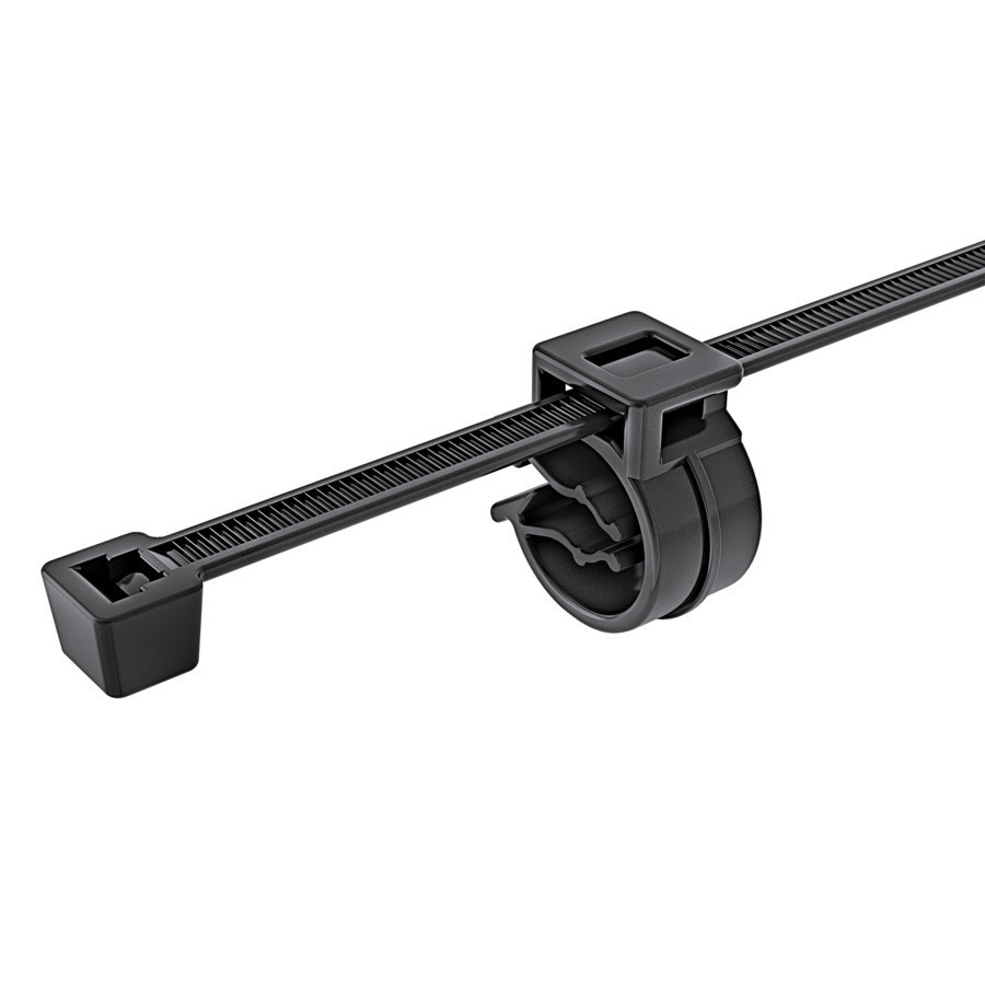 HellermannTyton OC-Series Bevestigingsband Met pipe clip 200x4,6 HS-zwart zak 500 ST.